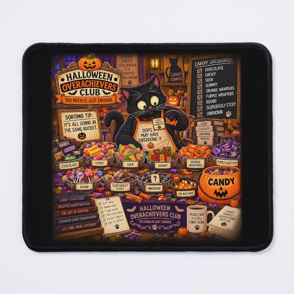 Item preview, ⚡HALLOWEEN OVERACHIEVERS CLUB - Kat's Candy Sorting Chaos - dark version designed and sold by WheelieGdArt.