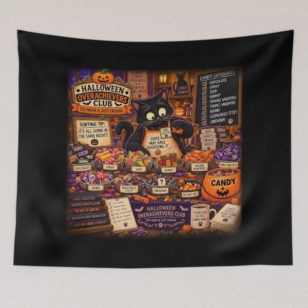 Item preview, ⚡HALLOWEEN OVERACHIEVERS CLUB -  Kat's Candy Sorting Chaos - dark version designed and sold by WheelieGdArt.