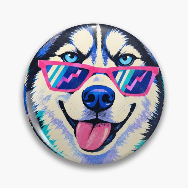 Item preview, Husky Memphis Style, Retro 80s Dog Art, Colorful Pop Graphic designed and sold by Jandedan.