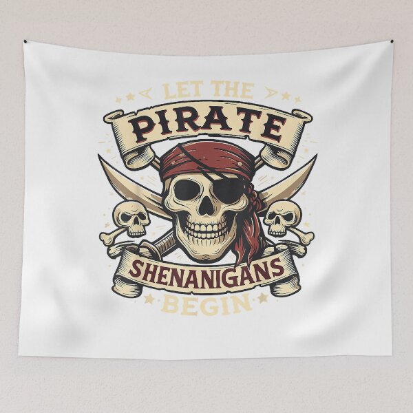 Item preview, Skull Let The Pirate Shenanigans Begin Halloween  designed and sold by CassiusCa.