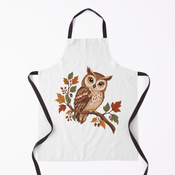Item preview, Woodland Owl on an Autumn Branch designed and sold by skyartdesign.