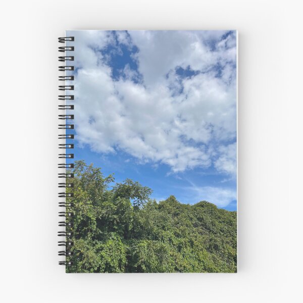 Item preview, Blue sky with clouds and green trees designed and sold by EleniA8.