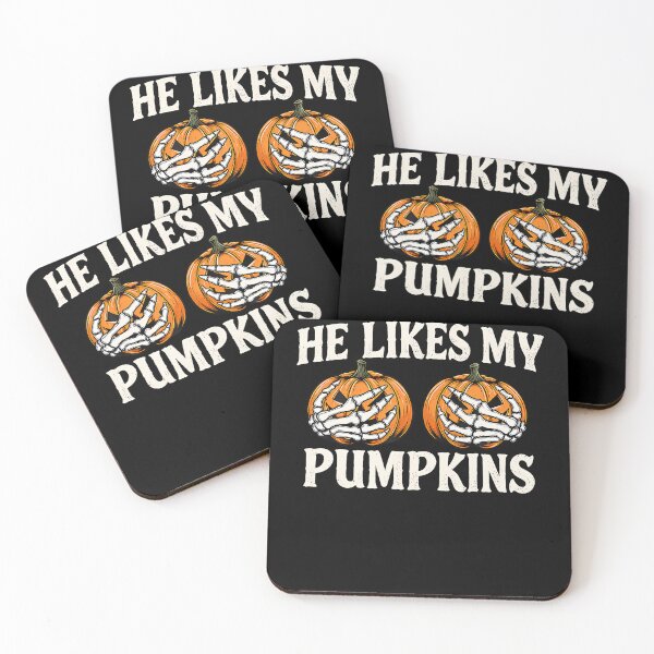 Item preview, Funny He Likes My Pumpkins  Her Pumpkins Make My Bones Rise designed and sold by Alzasshop.