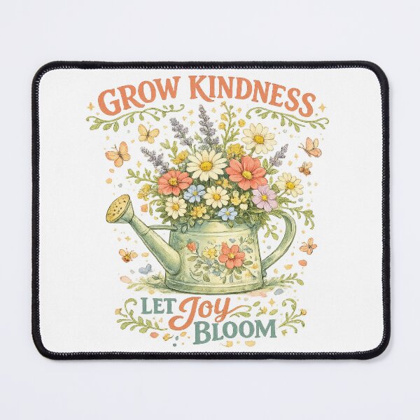 Item preview, Grow Kindness Let Joy Bloom Floral Watering Can Cottagecore Art Design designed and sold by inkoutninja.