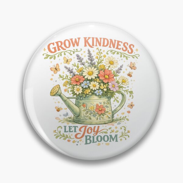 Item preview, Grow Kindness Let Joy Bloom Floral Watering Can Cottagecore Art Design designed and sold by inkoutninja.
