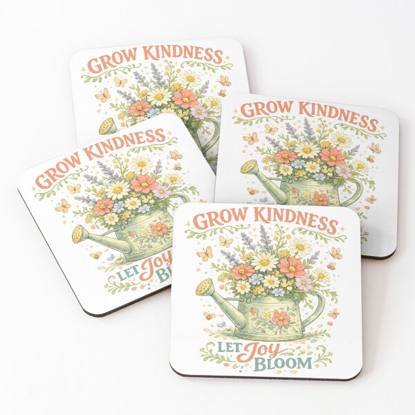 Item preview, Grow Kindness Let Joy Bloom Floral Watering Can Cottagecore Art Design designed and sold by inkoutninja.