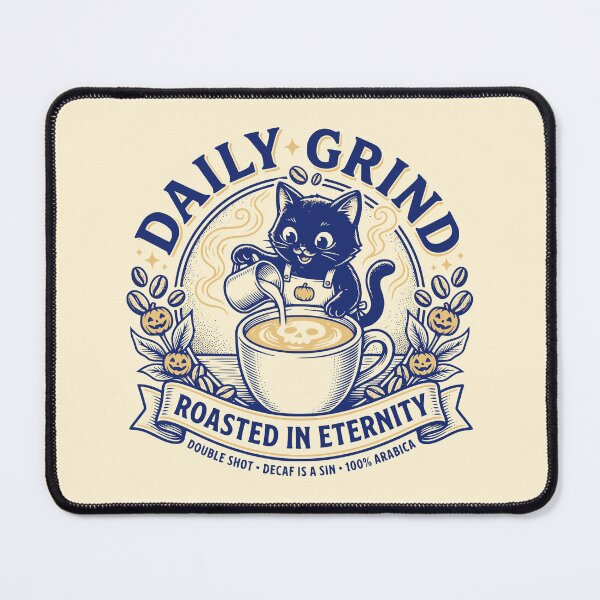 Item preview, Daily Grind Barista Cat Coffee Spooky Halloween designed and sold by 89shirts.