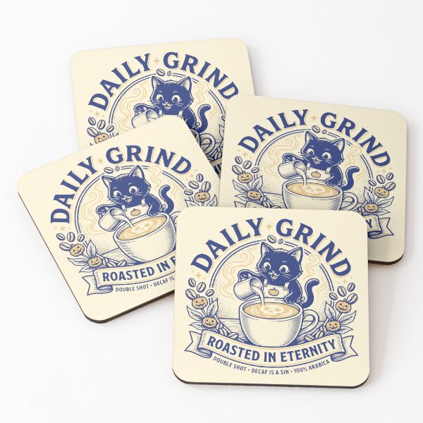 Item preview, Daily Grind Barista Cat Coffee Spooky Halloween designed and sold by 89shirts.