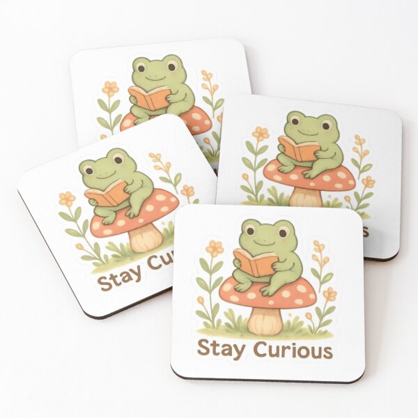 Item preview, Stay Curious Frog Reading Sticker – Cute Book Lover designed and sold by Shree shyam khatu ji.