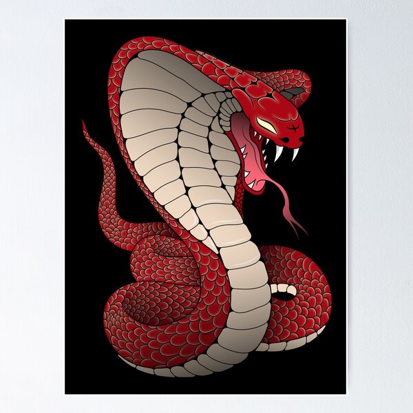 Item preview, Red Cobra Illustration designed and sold by RodeLineArt.