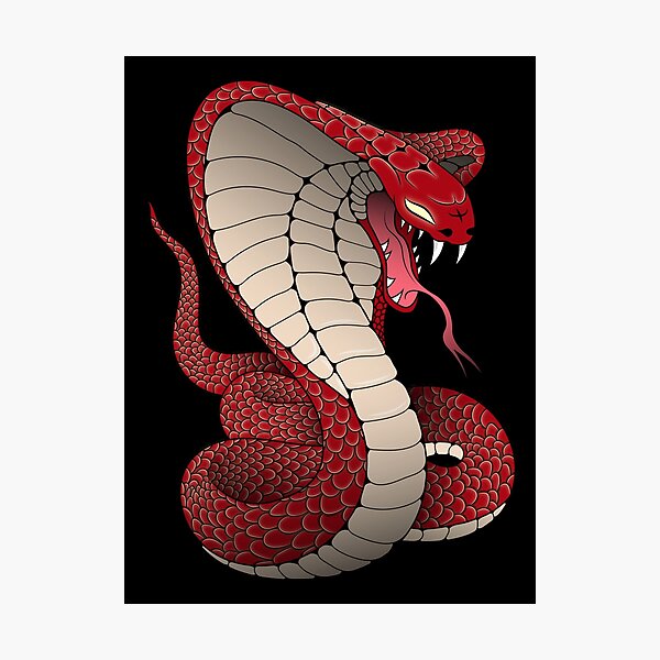 Item preview, Red Cobra Illustration designed and sold by RodeLineArt.