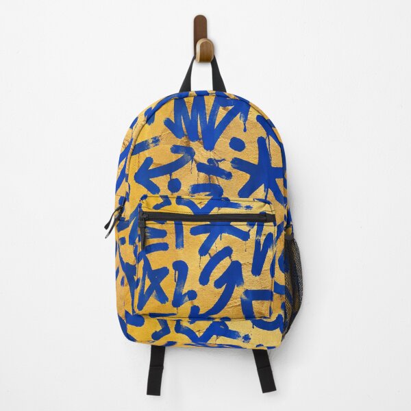 Item preview, Gold Metallic Blue Graffiti Tags Street Art Pattern designed and sold by FestivityFinds.