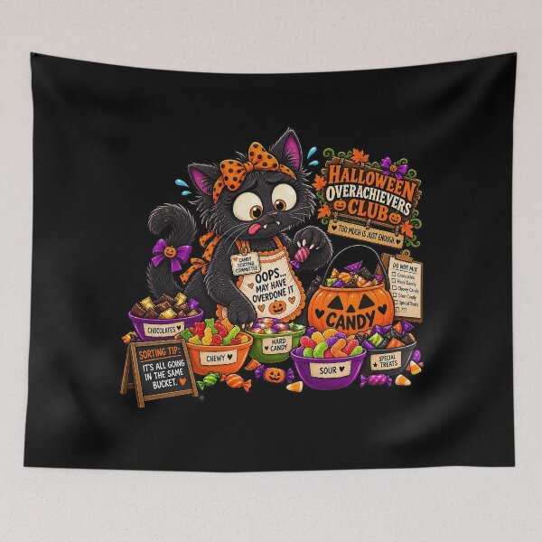 Item preview, ⚡HALLOWEEN OVERACHIEVERS CLUB -  Kit's Candy Sorting Chaos - dark version designed and sold by WheelieGdArt.