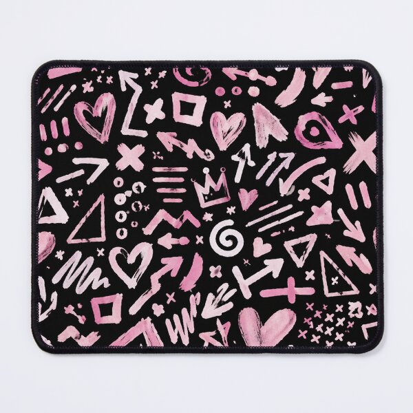Item preview, Pink Black Abstract Graffiti Doodle Seamless Pattern designed and sold by FestivityFinds.