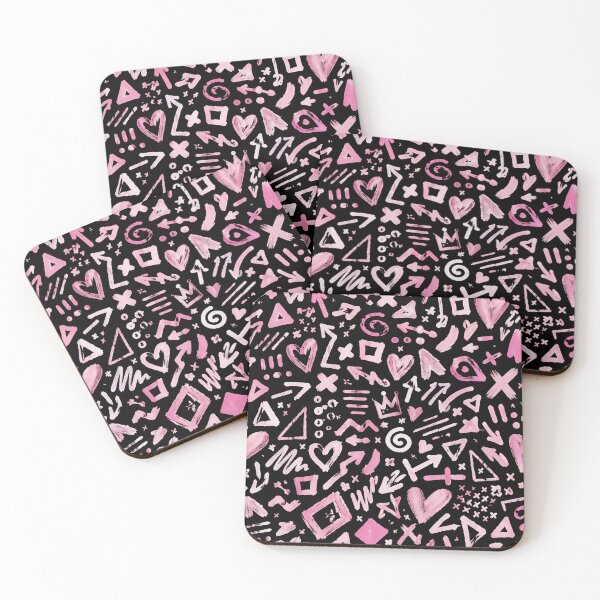 Item preview, Pink Black Abstract Graffiti Doodle Seamless Pattern designed and sold by FestivityFinds.
