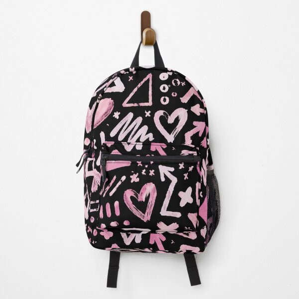 Item preview, Pink Black Abstract Graffiti Doodle Seamless Pattern designed and sold by FestivityFinds.