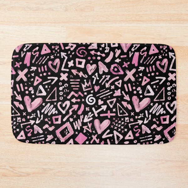 Item preview, Pink Black Abstract Graffiti Doodle Seamless Pattern designed and sold by FestivityFinds.