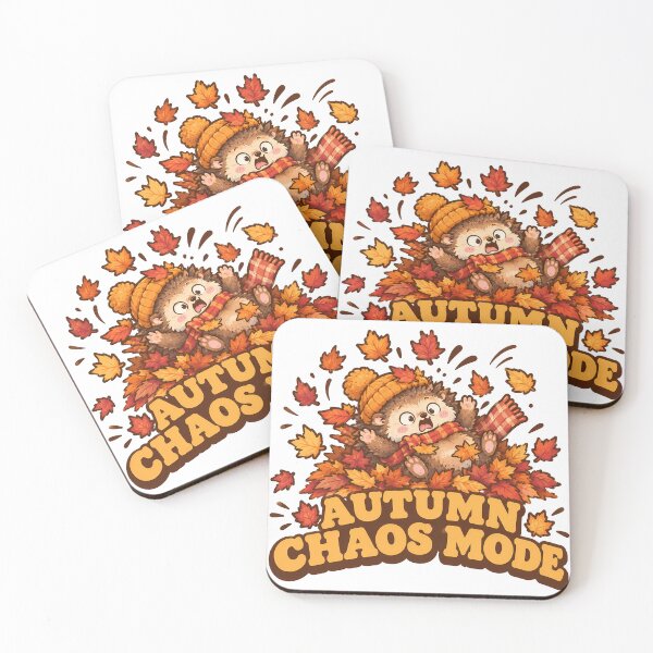 Item preview, Autumn Chaos Mode Funny Cute Hedgehog Jumping In Leaves Fall designed and sold by ianm1028.