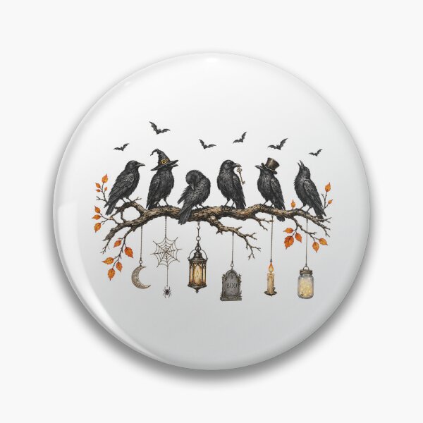 Item preview, Black Crow Halloween Cute Spooky Season Fall Halloween Bird  designed and sold by Daisy Grimes.