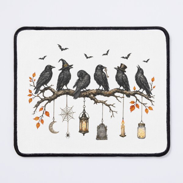 Item preview, Black Crow Halloween Cute Spooky Season Fall Halloween Bird designed and sold by Daisy Grimes.