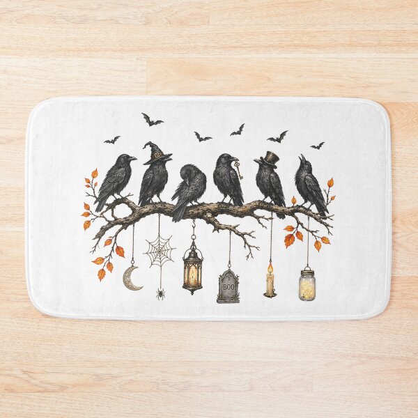 Item preview, Black Crow Halloween Cute Spooky Season Fall Halloween Bird  designed and sold by Daisy Grimes.