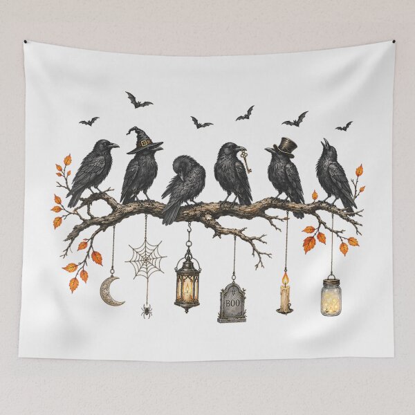 Item preview, Black Crow Halloween Cute Spooky Season Fall Halloween Bird  designed and sold by Daisy Grimes.