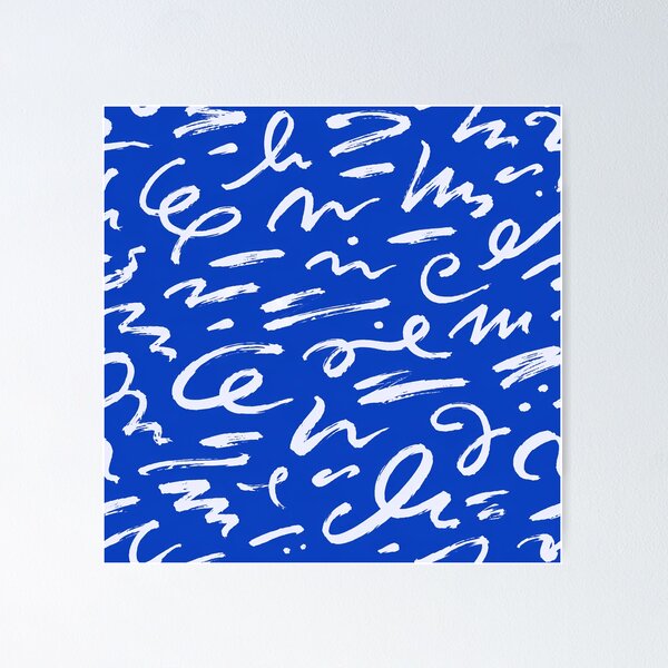 Item preview, Cobalt Blue Abstract Brushstroke Line Art Pattern designed and sold by FestivityFinds.