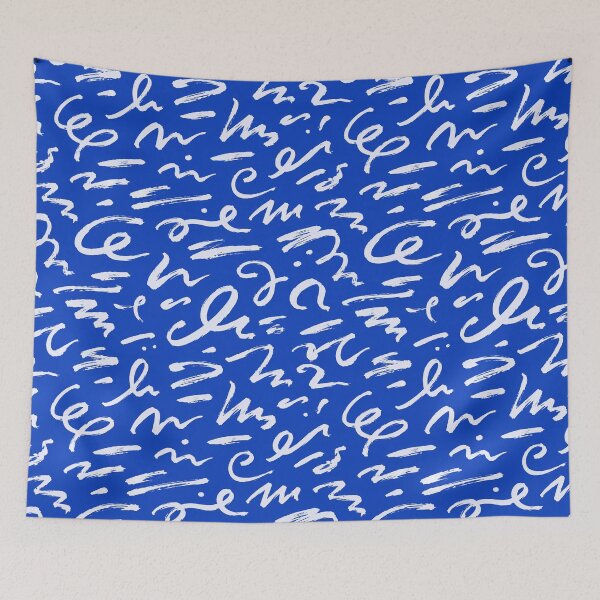 Item preview, Cobalt Blue Abstract Brushstroke Line Art Pattern designed and sold by FestivityFinds.