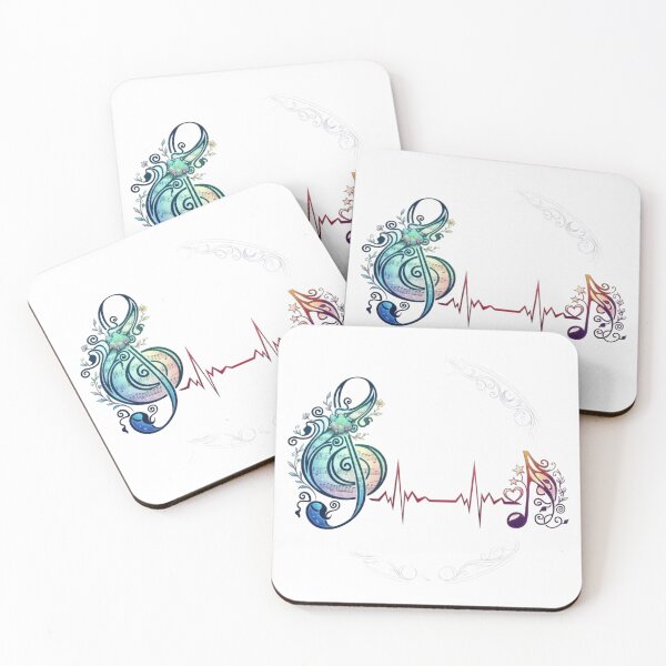 Item preview, Music Heartbeat Design | Floral Treble Clef And Music Note Art | Gift For Music Lover And Musician designed and sold by StyxIND.