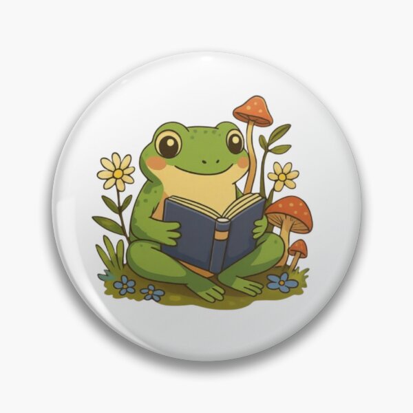 Item preview, Cozy Frog Reading a Book Sticker – Cute Bookworm Frog designed and sold by Shree shyam khatu ji.