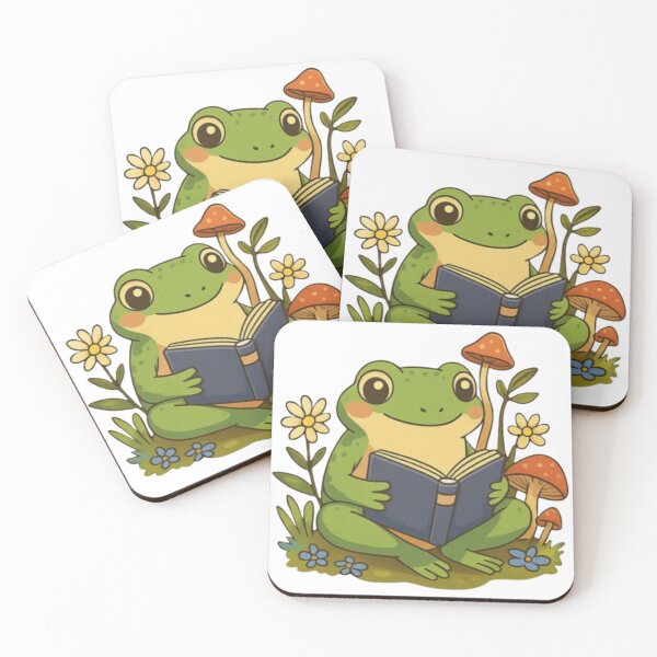 Item preview, Cozy Frog Reading a Book Sticker – Cute Bookworm Frog designed and sold by Shree shyam khatu ji.
