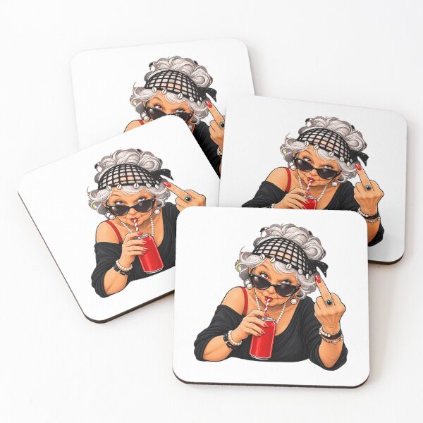 Item preview, Funny Sassy Old Lady With Middle Finger designed and sold by lincolnloritas.