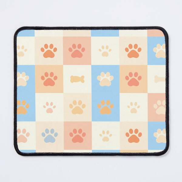 Item preview, Pastel Dog Paw Print Checkerboard Pattern designed and sold by FestivityFinds.