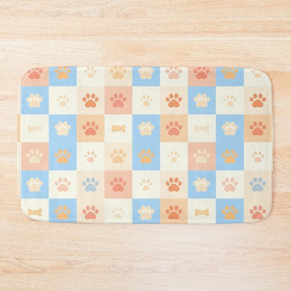 Item preview, Pastel Dog Paw Print Checkerboard Pattern designed and sold by FestivityFinds.