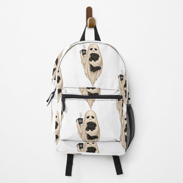 Item preview, Cute Ghost Holding Black Pug Dog Coffee Meh Halloween designed and sold by Flamurh1.