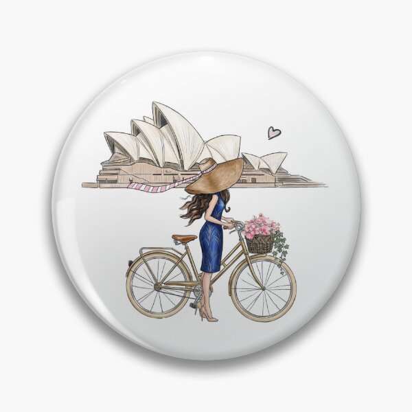 Item preview, Sydney Opera House Girl With Bicycle Art | Elegant Travel In Sydney Design | Gift For Australia Lover designed and sold by StyxIND.