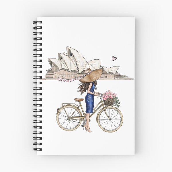 Item preview, Sydney Opera House Girl With Bicycle Art | Elegant Travel In Sydney Design | Gift For Australia Lover designed and sold by StyxIND.