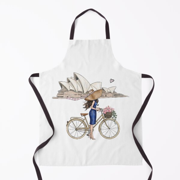 Item preview, Sydney Opera House Girl With Bicycle Art | Elegant Travel In Sydney Design | Gift For Australia Lover designed and sold by StyxIND.