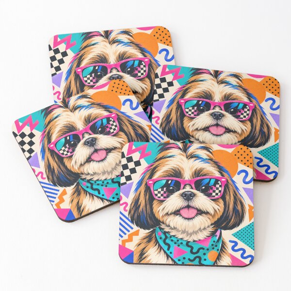 Item preview, Shih Tzu Memphis Style, Retro 80s Dog Art, Colorful Pop Graphic designed and sold by Jandedan.