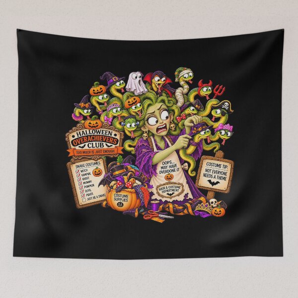Item preview, ⚡HALLOWEEN OVERACHIEVERS CLUB -  Mari Medusa's Hair & Costume Department - dark version designed and sold by WheelieGdArt.