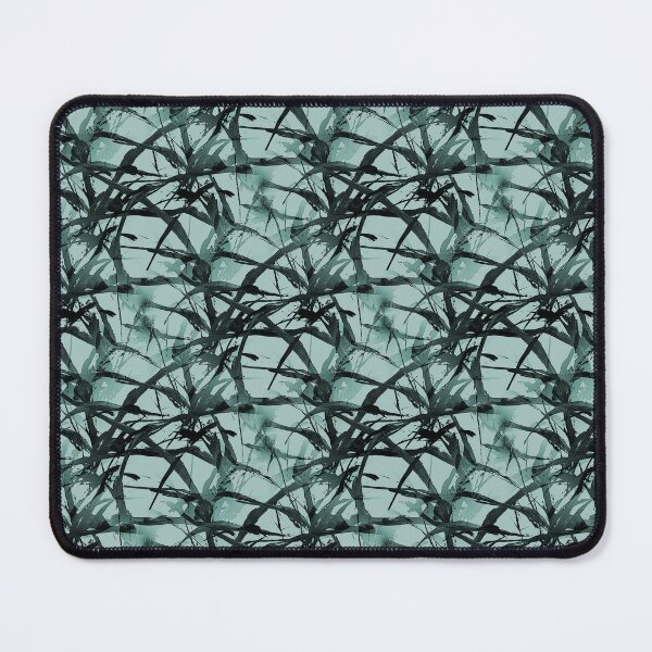 Item preview, Foliage Short Grass Abstract in Black and Teal designed and sold by Artistestella.