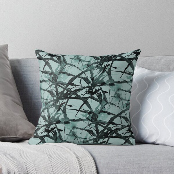 Item preview, Foliage Short Grass Abstract in Black and Teal designed and sold by Artistestella.