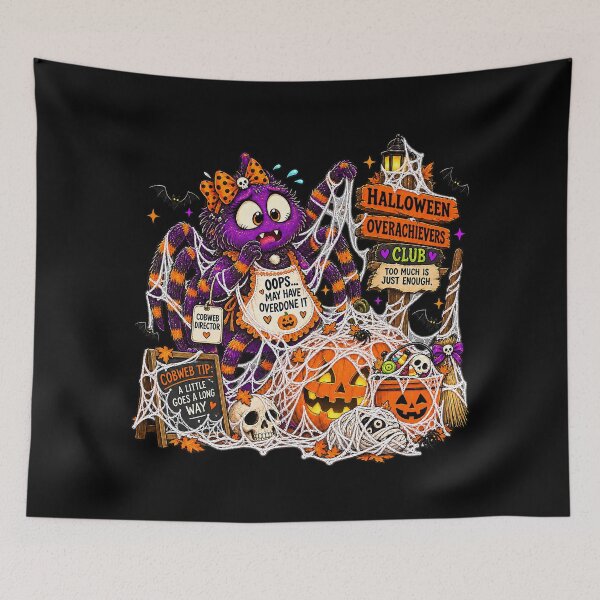 Item preview, ⚡HALLOWEEN OVERACHIEVERS CLUB -  Sydney Spider's Sticky Situation - dark version designed and sold by WheelieGdArt.