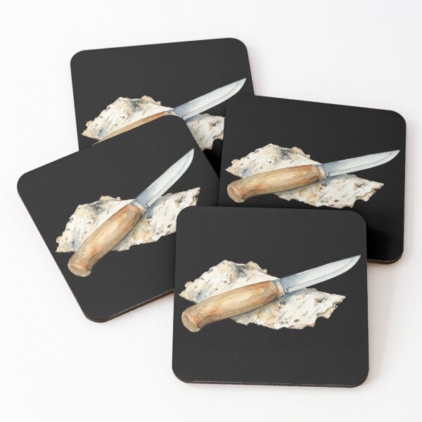 Item preview, Traditional Bushcraft Knife Watercolor Illustration Art designed and sold by bvdesignart.