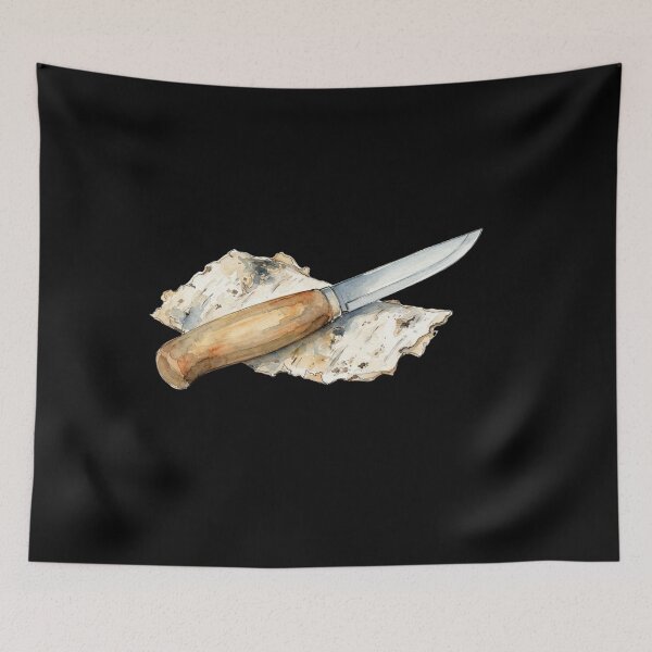 Item preview, Traditional Bushcraft Knife Watercolor Illustration Art designed and sold by bvdesignart.
