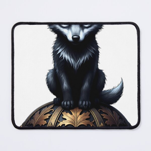 Item preview, Gothic Shadow Wolf Cub Carved Mabon Altar designed and sold by IllumeInk.