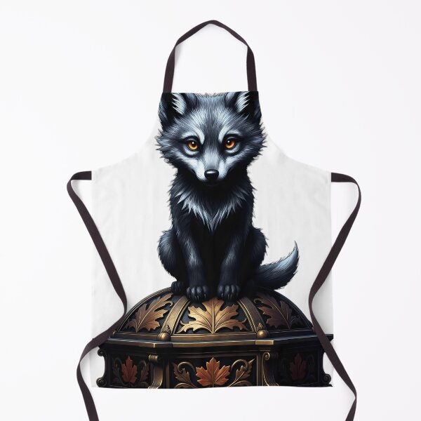 Item preview, Gothic Shadow Wolf Cub Carved Mabon Altar designed and sold by IllumeInk.