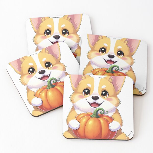 Item preview, Cute Corgi Puppy Hugging Bright Autumn Harvest Pumpkin designed and sold by pumsquare.