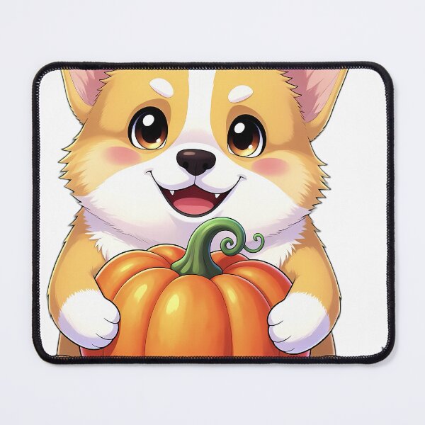 Item preview, Cute Corgi Puppy Hugging Bright Autumn Harvest Pumpkin designed and sold by pumsquare.