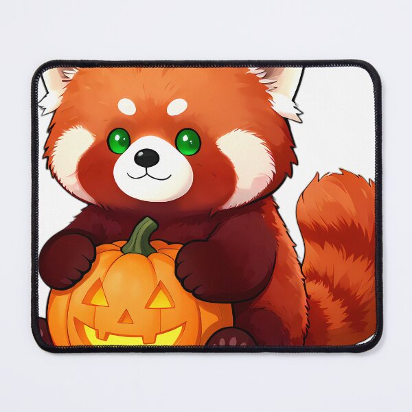 Item preview, Cute Red Panda Hugging Jack-o'-Lantern Pumpkin designed and sold by pumsquare.